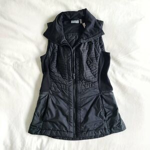 Athleta Vest Jacket Women 2XS‎ Black Sleeveless Full Zip Up Thermal Casual